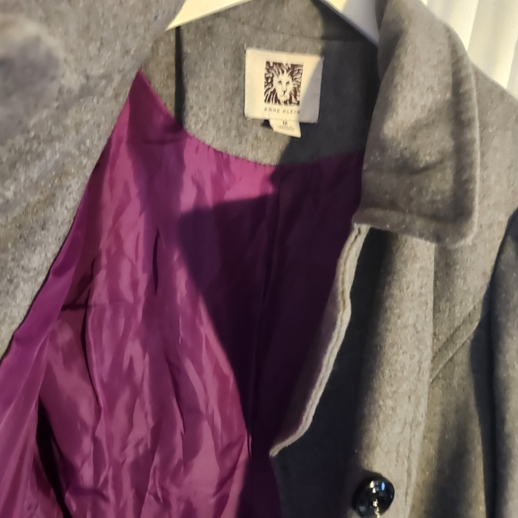 Sz M Vtg Anne Klein 55% wool double breasted coat - Picture 14 of 16